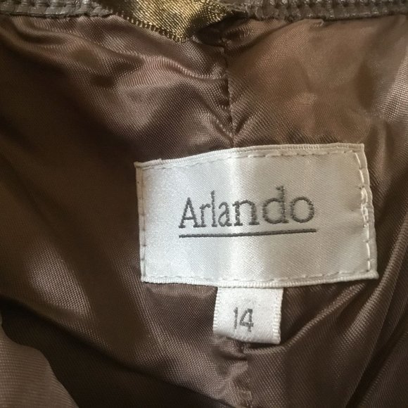 Arlando Vintage 80's Brown Leather High Waist Lined Pants - Picture 10 of 12